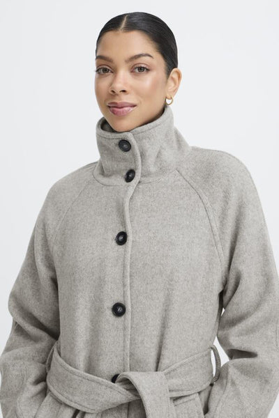 MANTEAU B.YOUNG "ABONNET COAT" MID GREY MELANGE