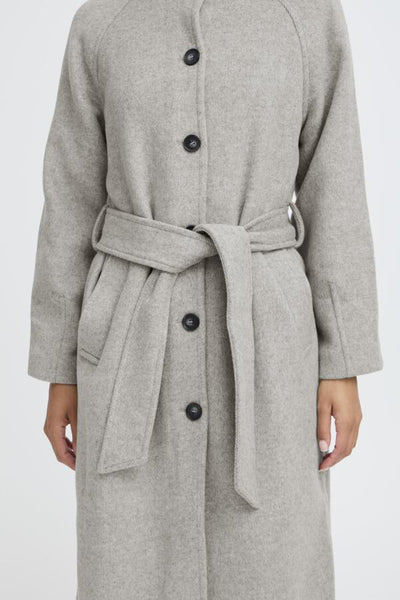 MANTEAU B.YOUNG "ABONNET COAT" MID GREY MELANGE