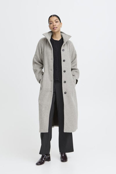 MANTEAU B.YOUNG "ABONNET COAT" MID GREY MELANGE