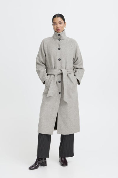MANTEAU B.YOUNG "ABONNET COAT" MID GREY MELANGE