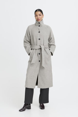 MANTEAU B.YOUNG "ABONNET COAT" MID GREY MELANGE