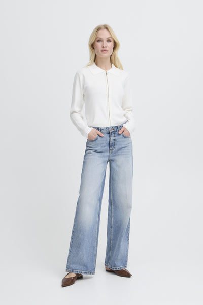 CARDIGAN B.YOUNG "MMORLA ZIPPER" MARSHMALLOW