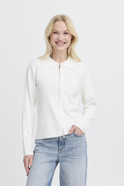 CARDIGAN B.YOUNG "MMORLA ZIPPER" MARSHMALLOW