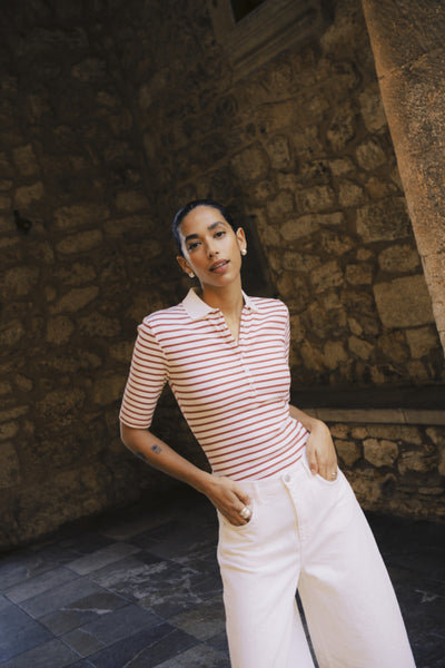 CHANDAIL B.YOUNG "SANANA POLO" MARSHMALLOW STRIPES