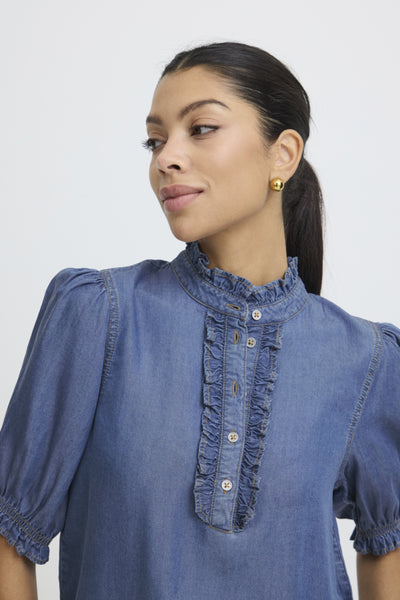 BLOUSE B.YOUNG "KOSMO" MID BLUE DENIM