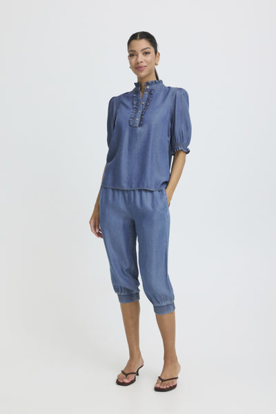 BLOUSE B.YOUNG "KOSMO" MID BLUE DENIM