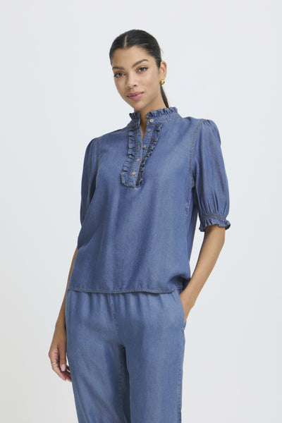 BLOUSE B.YOUNG "KOSMO" MID BLUE DENIM