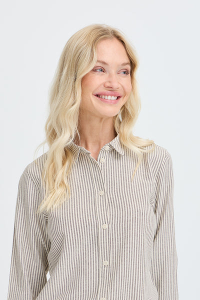 CHEMISE B.YOUNG "FUYUKO" JAVA & MARSHMALLOW STRIPE