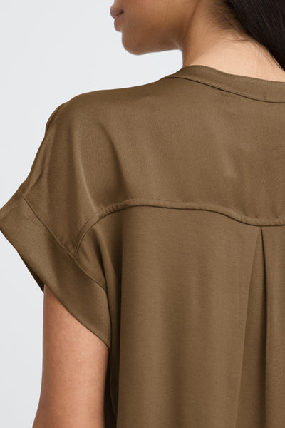 BLOUSE B.YOUNG "SELITA V PLACKET" SEPIA