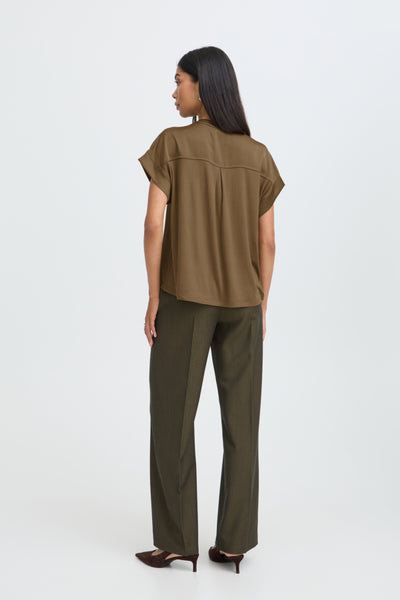 BLOUSE B.YOUNG "SELITA V PLACKET" SEPIA