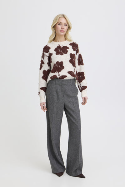 PANTALON B.YOUNG "ETONA" MID GREY MELANGE