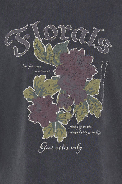 T-SHIRT B.YOUNG "SOLKO FLORAL" ASPHALT