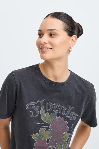 T-SHIRT B.YOUNG "SOLKO FLORAL" ASPHALT