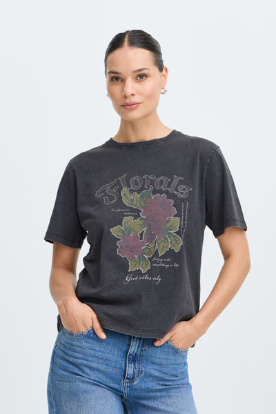 T-SHIRT B.YOUNG "SOLKO FLORAL" ASPHALT