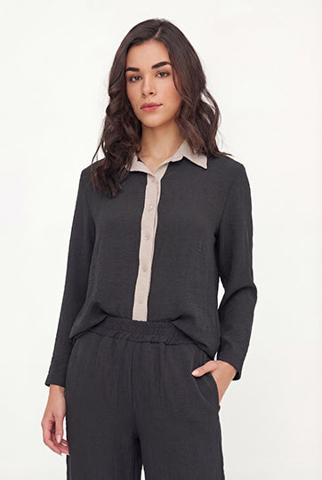 CHEMISE M. ITALY "BLACK COMBO" (21-12916Z)