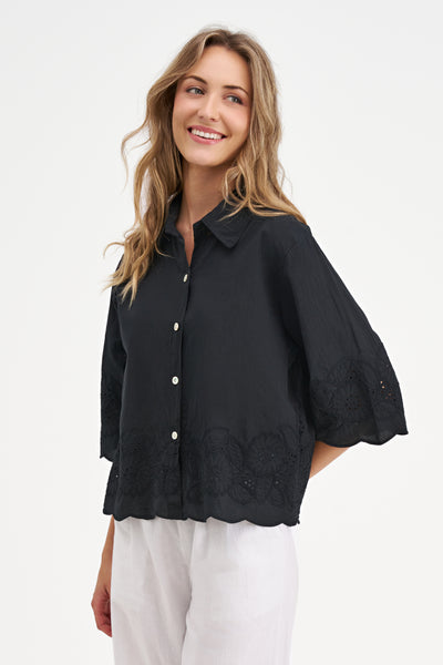 BLOUSE M. ITALY "BLACK" (21-33181Y)