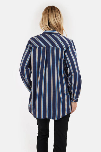 CHEMISE LONGUE BRANDTEX "STRIPE" MARITIME BLUE (219248)