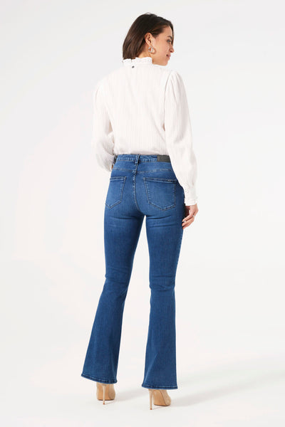 JEANS GARCIA "CELIA SUPERSLIM FLARED" DARK USED BLUE (245)