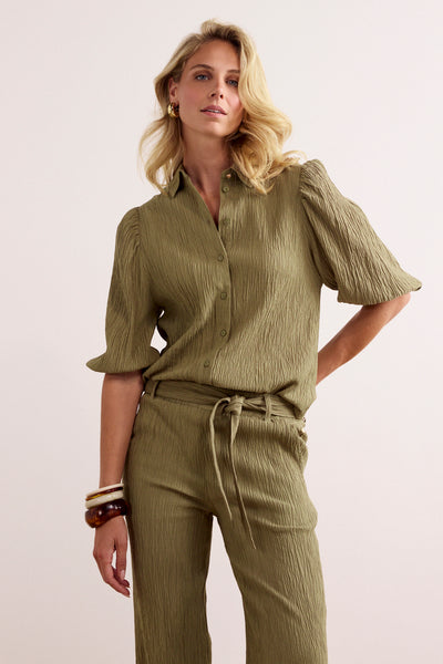 BLOUSE TRAMONTANA "TEXTURE" ALOE (C3019301)