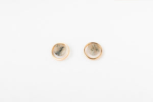 BOUCLES D'OREILLES CARACOL "CERCLE & PIERRE GREY" GOLD (2559)