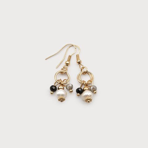 BOUCLES D'OREILLES CARACOL "PERLES & BILLES" GOLD (2653)