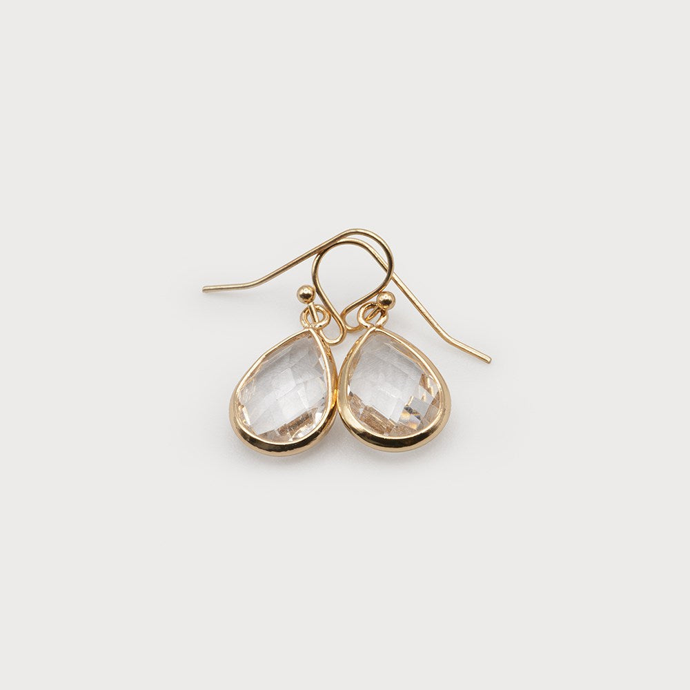 BOUCLES D'OREILLES CARACOL  "GOUTTE CRISTAL" GOLD (2656)