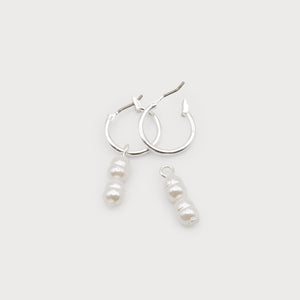 BOUCLES D'OREILLES CARACOL  "PERLES" SILVER (2660)