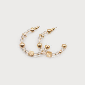 BOUCLES D'OREILLES CARACOL "MÉTAL & BILLES" GOLD (2671)