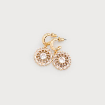BOUCLES D'OREILLES CARACOL "FLEUR SCINTILLANTE" GOLD (2755)