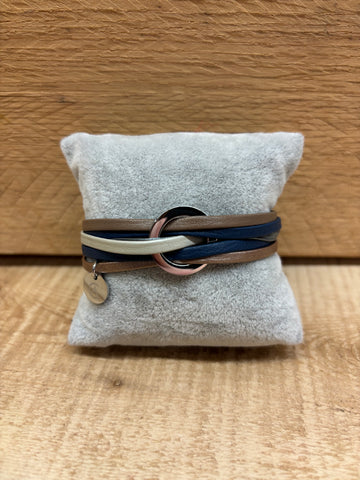 BRACELET CUIR CRÉART "LARA" NAUTIQUE