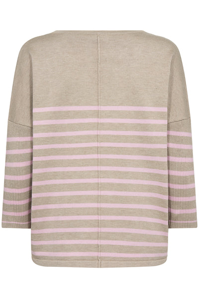 CHANDAIL SAINT-TROPEZ "COL ROND STRIPE" PLAZA TAUPE PINK (30513769)