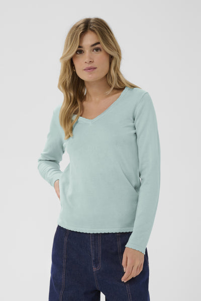 CHANDAIL SAINT-TROPEZ "MILA V-NECK" ETHER (30513960)