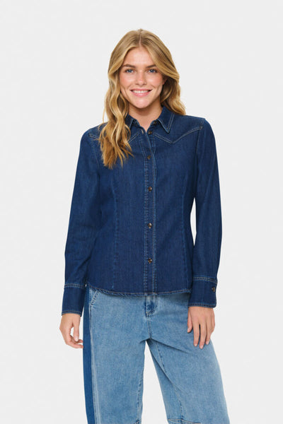 CHEMISE SAINT-TROPEZ "MARTHE" MEDIUM BLUE DENIM