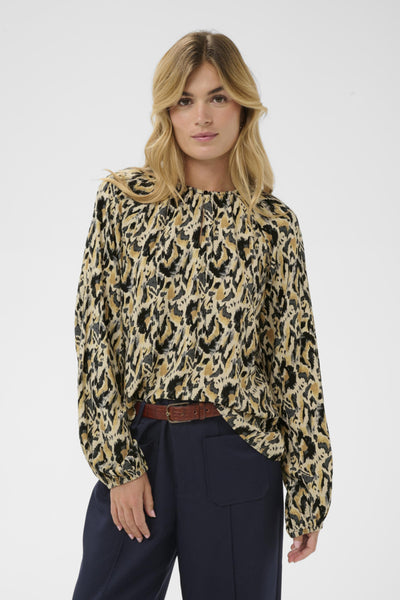 BLOUSE SAINT-TROPEZ "OSINA" TANNIN BLURRY ANIMAL