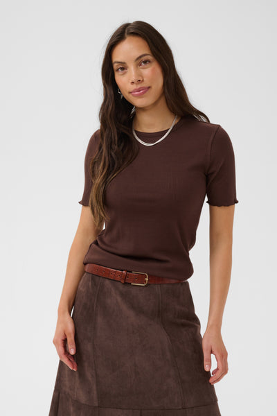 T-SHIRT SAINT-TROPEZ "OLALIA" CHOCOLATE BROWN