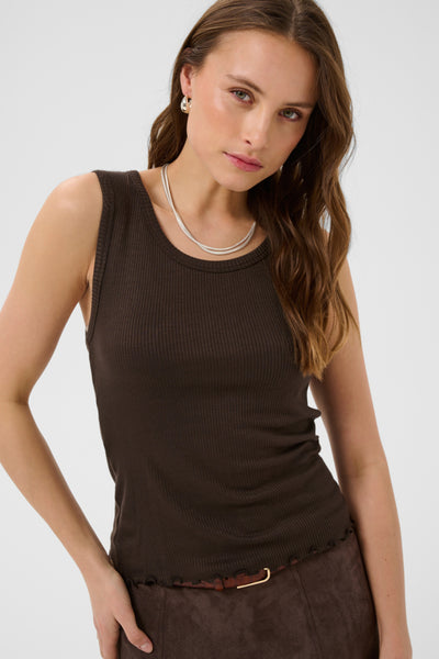 CAMISOLE SAINT-TROPEZ "OLALIA" CHOCOLATE BROWN
