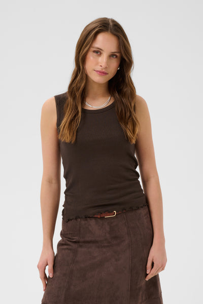 CAMISOLE SAINT-TROPEZ "OLALIA" CHOCOLATE BROWN