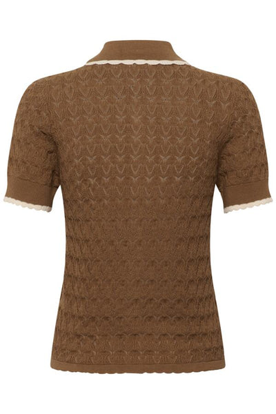 CARDIGAN SAINT-TROPEZ "RONETTE POLO" TOASTED COCONUT