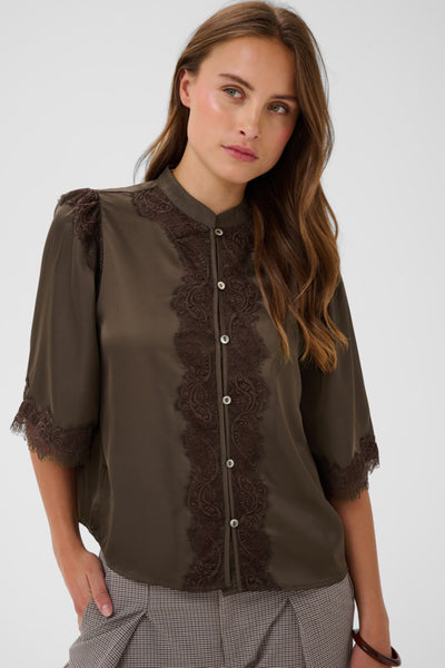BLOUSE SAINT-TROPEZ "TEAGAN" CHOCOLATE BROWN