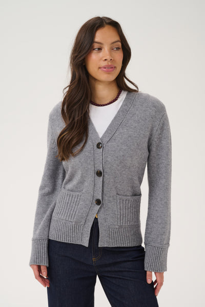 CARDIGAN SAINT-TROPEZ "THERESA" MIST GREY MELANGE