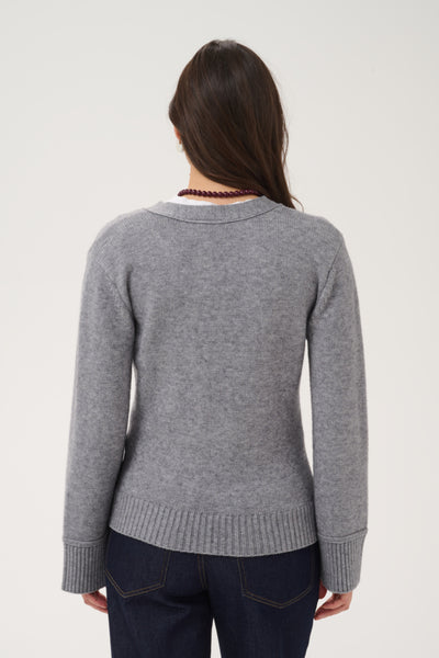 CARDIGAN SAINT-TROPEZ "THERESA" MIST GREY MELANGE