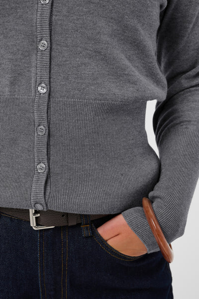 CHANDAIL SAINT-TROPEZ "MILA SLIM CARDIGAN" MIST GREY MELANGE