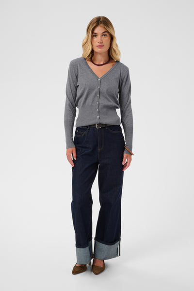 CHANDAIL SAINT-TROPEZ "MILA SLIM CARDIGAN" MIST GREY MELANGE