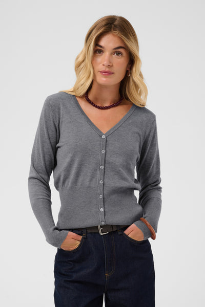 CHANDAIL SAINT-TROPEZ "MILA SLIM CARDIGAN" MIST GREY MELANGE
