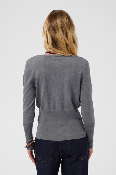 CHANDAIL SAINT-TROPEZ "MILA SLIM CARDIGAN" MIST GREY MELANGE