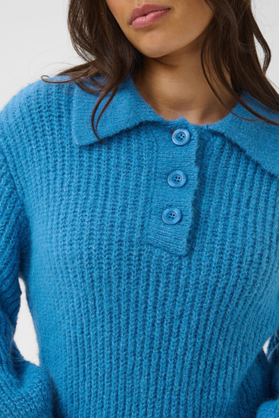 CHANDAIL SAINT-TROPEZ "TABBATHA POLO" LICHEN BLUE MELANGE