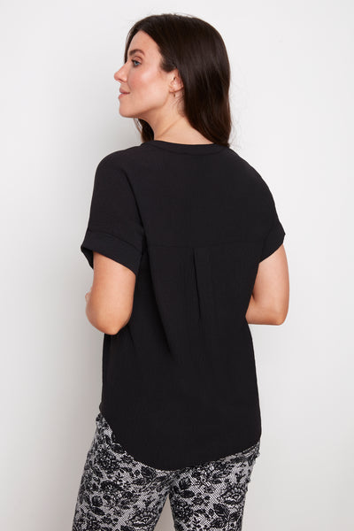 CHANDAIL UP! "SHORT SLEEVE V-NECK " BLACK (30586)