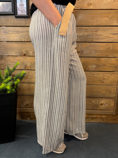 PANTALON MAMMA MIA "RAYURES" GRIS