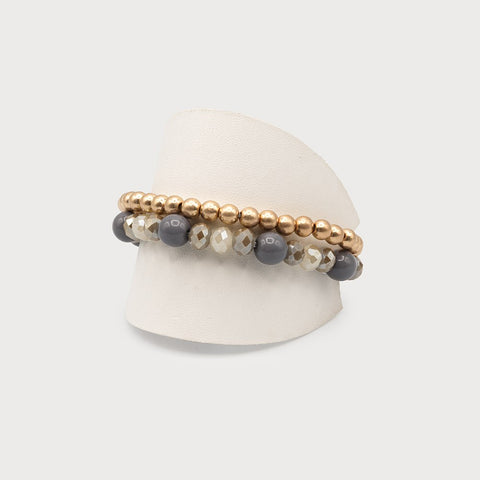 BRACELET CARACOL 2 RANGS "BILLES" GOLD (3292)