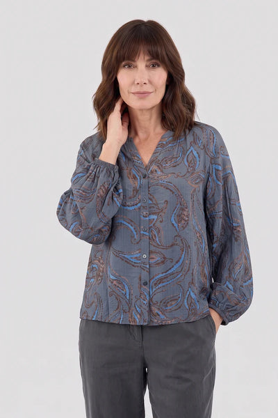 BLOUSE JENSEN "ABSTRAIT" BLEU (60029)